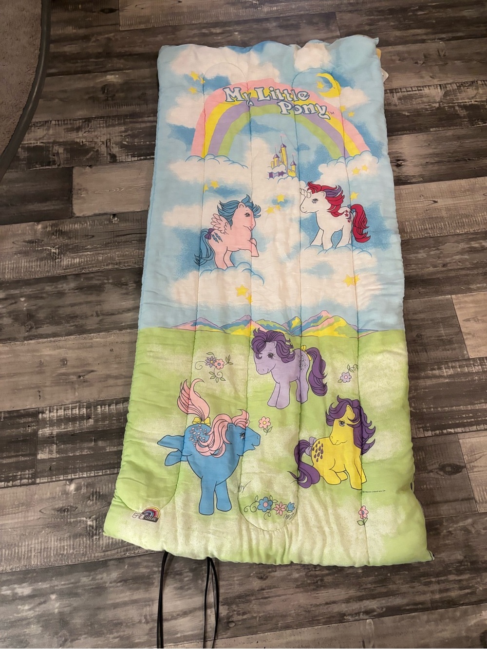 Vintage My Little Pony Sleep Sack - Light Blue, Green, Pink, Purple & Yellow